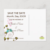 Bewaar de datum Foto briefkaarten, love birds Aankondigingskaart (Achterkant)