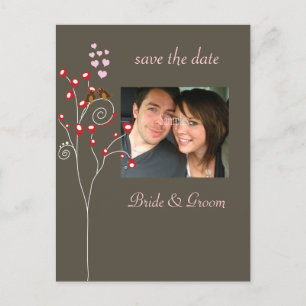 Bewaar de datum Foto briefkaarten, love birds Aankondigingskaart
