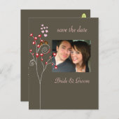 Bewaar de datum Foto briefkaarten, love birds Aankondigingskaart (Voorkant / Achterkant)