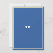 Bewaar de datum foto bruiloft blauw goud harten save the date (Achterkant)