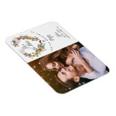 Bewaar de datum foto Elegante bloem liefde hart Magneet (Rechterzijde)