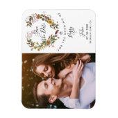 Bewaar de datum foto Elegante bloem liefde hart Magneet (Verticaal)