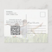 Bewaar de datum foto Elegante script QR-code Aankondigingskaart (Achterkant)