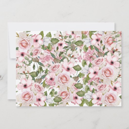 Bewaar de datum Foto Floral Rozen Elegant Wedding Save The Date (Achterkant)