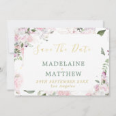 Bewaar de datum Foto Goud Bloemen Rozen Bruiloft Save The Date (Achterkant)