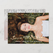 Bewaar de datum foto grijs 16e 15e bruidsmeisjesfe briefkaart (Voorkant / Achterkant)