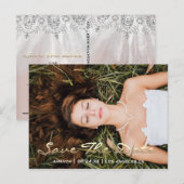 Bewaar de datum foto grijs 16e 15e bruidsmeisjeshu briefkaart (Voorkant / Achterkant)