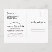 Bewaar de datum Foto Hart Typografie Wedding Aankondigingskaart (Achterkant)