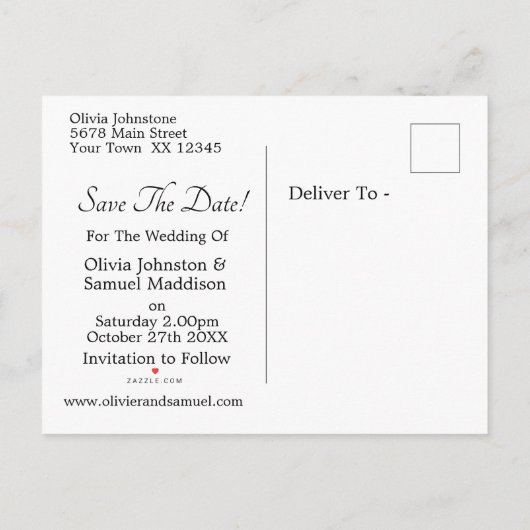 Bewaar de datum, foto - Kobalt Blauw & Wit Rozen Aankondigingskaart (Achterkant)