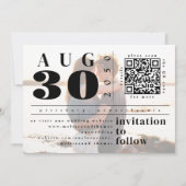 Bewaar de datum foto QR-code moderne typografie Save The Date (Achterkant)