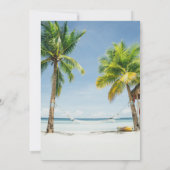 Bewaar de datum foto tropische bagage label save the date (Achterkant)