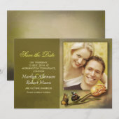 bewaar de datum foto uitnodiging met vintage ontwe (Voorkant / Achterkant)