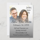 Bewaar de datum foto zilver verlovingsaankondiging save the date (Voorkant)
