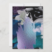 Bewaar de datum | Foto Zilveren Turkoois Paars Abs Kaart (Achterkant)