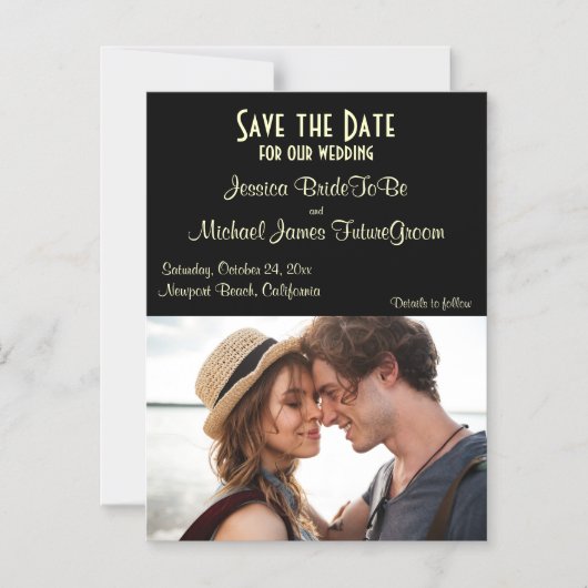 Bewaar de datum fotoaankondiging magnetische uitnodiging (Voorkant)