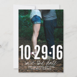 Bewaar de datum fotokaart, bruiloft collectie save the date
