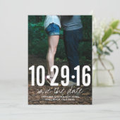 Bewaar de datum fotokaart, bruiloft collectie save the date (Staand voorkant)