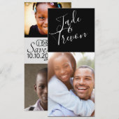 Bewaar de datum fotokaarten save the date (Voorkant / Achterkant)