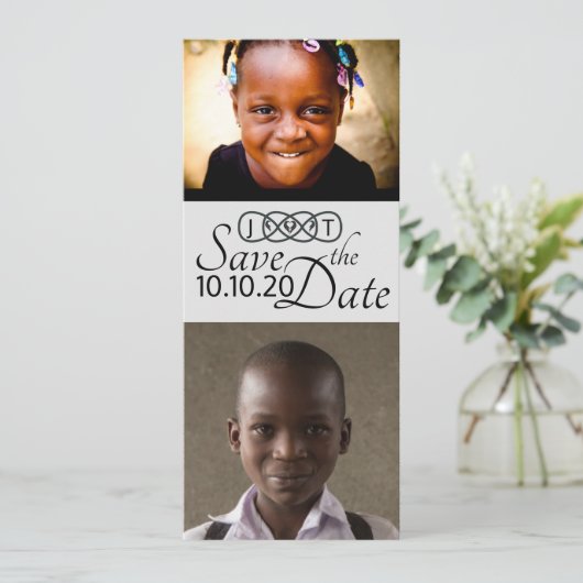 Bewaar de datum fotokaarten save the date (Staand voorkant)