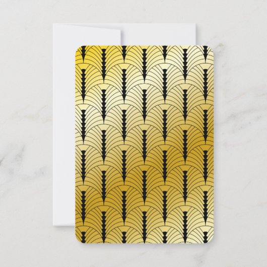 Bewaar de datum Gatsby Bruiloft Art Deco Goud Zwar Save The Date (Achterkant)