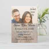 Bewaar de datum gefilterde fotoaankondiging save the date (Staand voorkant)