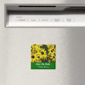 Bewaar de datum, gele madeliefjes bloemen. magneet (Insitu (Vaatwasser))