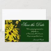Bewaar de datum, gele madeliefjes bloemen save the date (Voorkant / Achterkant)