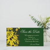 Bewaar de datum, gele madeliefjes bloemen save the date (Staand voorkant)