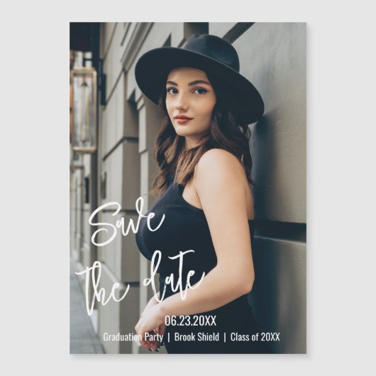 Bewaar de datum gepersonaliseerde afstudeerfoto ma (Voorkant)