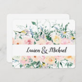 Bewaar de datum Gepersonaliseerde bruiloft Bloemen (Voorkant / Achterkant)