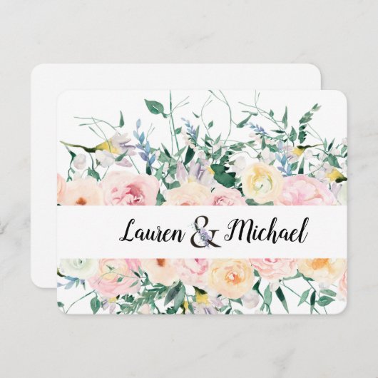 Bewaar de datum Gepersonaliseerde bruiloft Bloemen (Voorkant / Achterkant)