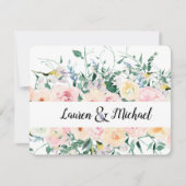 Bewaar de datum Gepersonaliseerde bruiloft Bloemen (Voorkant)