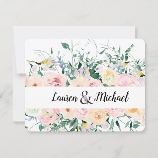 Bewaar de datum Gepersonaliseerde bruiloft Bloemen (Voorkant)