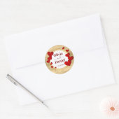 Bewaar de datum, gepersonaliseerde trouwdag rode h ronde sticker (Envelop)