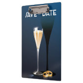 Bewaar de datum glas en gouden ringen klembord (Links)