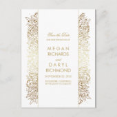 Bewaar de datum - Gold Baby's Breath Filigree Aankondigingskaart (Voorkant)