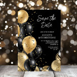 Bewaar de datum Gold Black 50th Birthday Kaart<br><div class="desc">Creëer uw eigen Save the Date Gold Black 50th Birthday Invitation! Personaliseer dit ontwerp met uw eigen tekst. U kunt dit ontwerp verder aanpassen door desgewenst de knop "Details bewerken" te selecteren.</div>