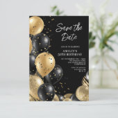 Bewaar de datum Gold Black 50th Birthday Kaart (Staand voorkant)