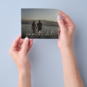 Bewaar de datum Gold Foil budget Moderne Foto Flyer (Hand)