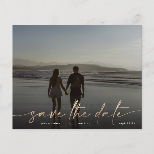 Bewaar de datum Gold Foil budget Moderne Foto Flyer (Voorkant)