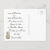 Bewaar de datum Gold Pineapple Aankondigingskaart (Achterkant)