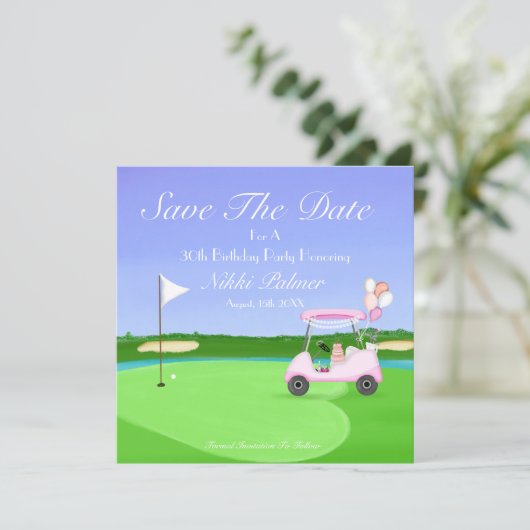 Bewaar de datum Golf 30ste verjaardagsfeest Save The Date (Staand voorkant)