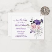 Bewaar de datum Gothic romantische Halloween bruil Notitiekaartje (Voorkant / Achterkant in situ)