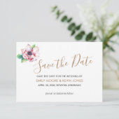 Bewaar de datum goud elegante bloem klassieke kaar save the date (Staand voorkant)