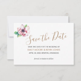Bewaar de datum goud elegante bloem klassieke kaar save the date