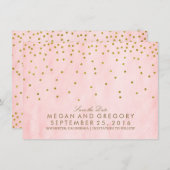 Bewaar de datum Goud en Roze Glitter Save The Date (Voorkant / Achterkant)