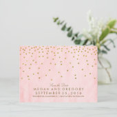Bewaar de datum Goud en Roze Glitter Save The Date (Staand voorkant)