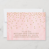 Bewaar de datum Goud en Roze Glitter Save The Date (Voorkant)