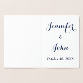 Bewaar de datum Gouden folie Blauw Wit Elegant Folie Kaarten (Binnen)