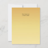 Bewaar de datum gouden gele bloem plat bedankkaart (Achterkant)